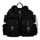 PRADA - ZAINO GRANDE IN TESSUTO NERO CON PELLE