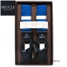 BRUCLE Bretelle uomo in tessuto tubolare puntaspillo BLU