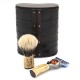 SET DA BARBA IN EBANO MAKASSAR E PELLE D'ANGUILLA
