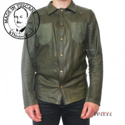 【Maledetti Toscani】CAMICIA BOTTONI PELLE