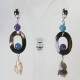 Silver earrings with pearls, mother of pearl, angelite and amethyst