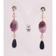 Silver earrings with pearls, amethyst and lapis lazuli