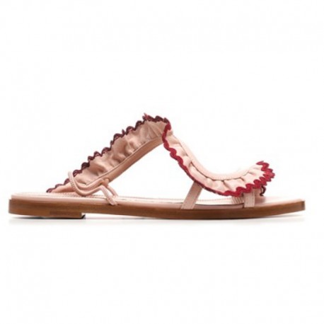 【RED V】"HOBO" LEATHER BAG WITH RUCHES