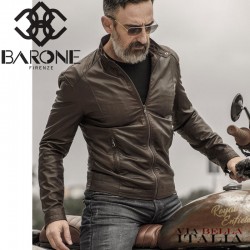 【BARONE FIRENZE】GIACCA MASSI PELLE NAPPA LISCIA