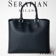 SERAPIAN MILANO - BORSA A MANO LUNA IN PELLE RUGIADA