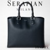 SERAPIAN MILANO - BORSA A MANO LUNA IN PELLE RUGIADA