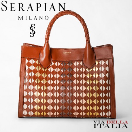 SERAPIAN MILANO - BORSA SHOPPING LORELEI PICCOLA IN MOSAICO