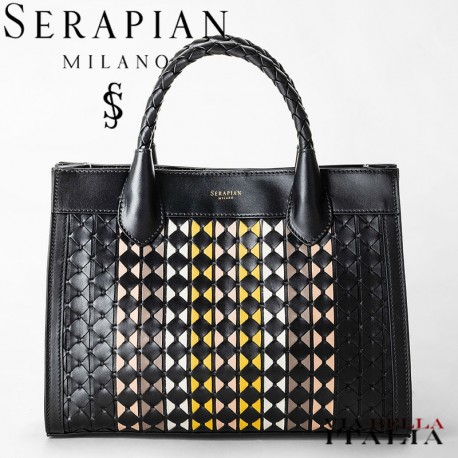 SERAPIAN MILANO - SMALL LORELEI TOTE BAG IN MOSAICO