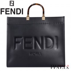 FENDI - BORSA SHOPPER SUNSHINE LARGE IN PELLE CON LOGO