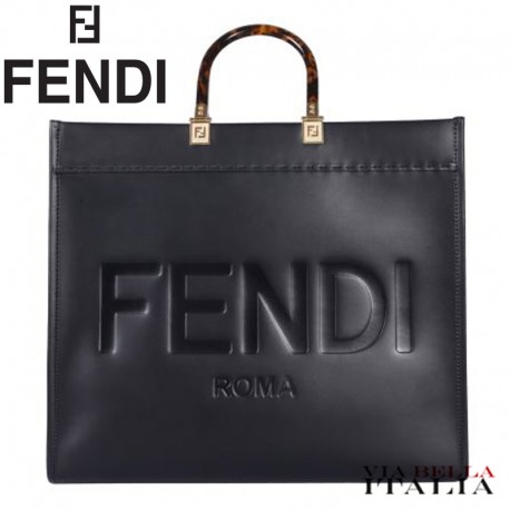 【FENDI】SUNSHINE LARGE ブラックレザーバック