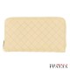 【BOTTEGA VENETA】LEATHER ZIPPER WALLET WITH WOVEN PATTERN
