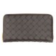 【BOTTEGA VENETA】LEATHER ZIPPER WALLET WITH WOVEN PATTERN