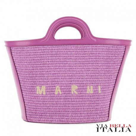 【MARNI】 ロゴ ラフィアトートバック スモール