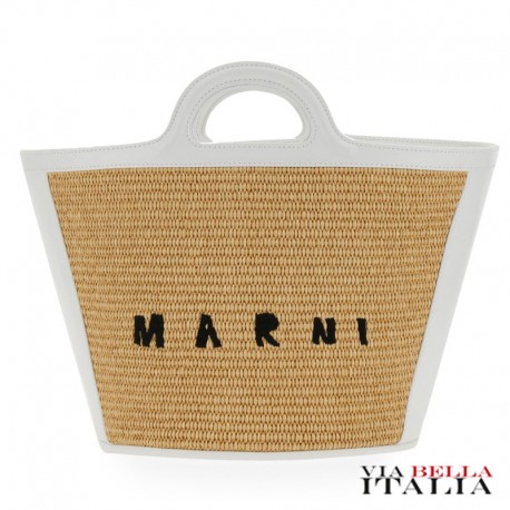 【MARNI】 ロゴ ラフィアトートバック スモール