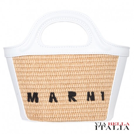 【MARNI】 ロゴ ラフィアトートバック スモール