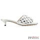 【BOTTEGA VENETA】QUILTED METALLIC LEATHER MULE PADDED