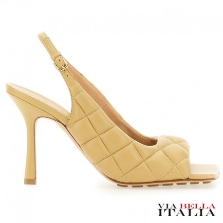 【BOTTEGA VENETA】QUILTED LEATHER SLINGBACK PADDED SANDAL