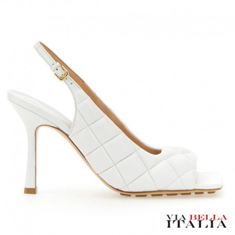 【BOTTEGA VENETA】QUILTED LEATHER SLINGBACK PADDED SANDAL
