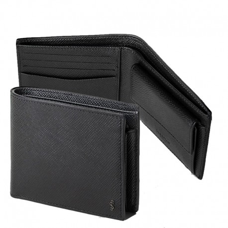 SERAPIAN MILANO - 4-CARD BILLFOLD WALLET WITH COIN POUCH IN EVOLUZIONE LEATHER