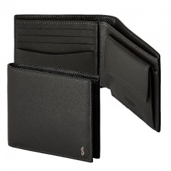 SERAPIAN MILANO - 4-CARD BILLFOLD WALLET WITH COIN POUCH IN EVOLUZIONE LEATHER