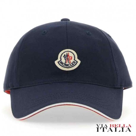 MONCLER COTTON BASEBALL CAP WITH LOGO PATCH