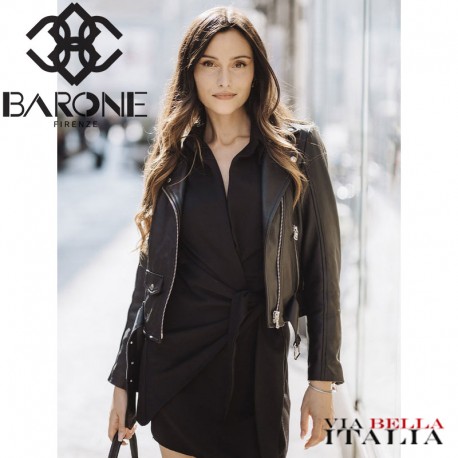 【BARONE FIRENZE】CHIODO DONNA CON CINTURA