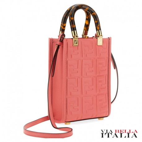 FENDI - MINI SUNSHINE LEATHER SHOPPER BAG