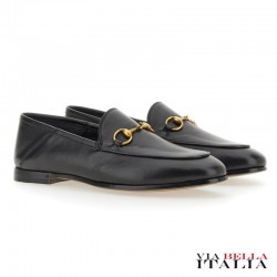 【GUCCI】LEATHER LOAFER WITH HORSEBIT