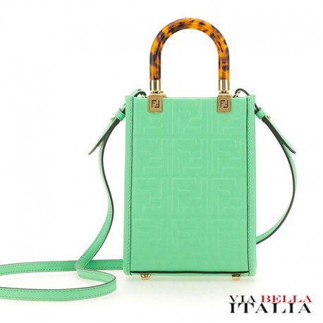 FENDI - MINI SUNSHINE LEATHER SHOPPER BAG