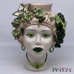 Ceramica di Caltaginone Testa di Moro H 29 CM Regina