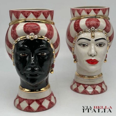 Ceramica di Caltaginone Coppia Testa di Moro Token