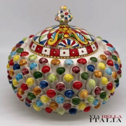 Ceramica di Caltaginone Pigna Biscottiera H 23cm
