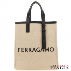 FERRAGAMO - CANVAS LOGO TOTE BAG