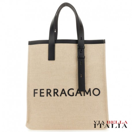 FERRAGAMO -BORSA GANCINI IN PELLE