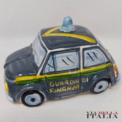 Caltagirone ceramic FIAT 500 FINANCIAL GUARD IN CALTAGIRONE CERAMIC