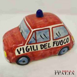 カルタジローネ陶器 フィアット500 イタリア消防パトカー