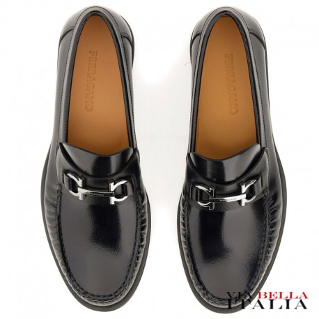 FERRAGAMO - GANCINI LEATHER LOAFER