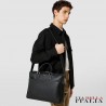 SERAPIAN MILANO - BORSA BUSINESS SLIM IN PELLE CACHEMIRE