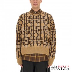 【PALM ANGELS】JACQUARD SWEATER WITH MONOGRAM