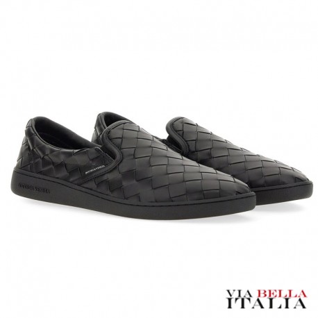 【BOTTEGA VENETA】SAWYER LEATHER SNEAKER WITH WOVEN PATTERN