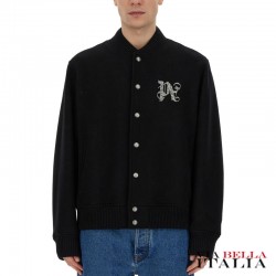 【PALM ANGELS】WOOL FLANNEL MONOGRAM SHIRT
