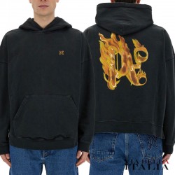 【PALM ANGELS】COTTON BURNING MONOGRAM PRINT SWEATSHIRT