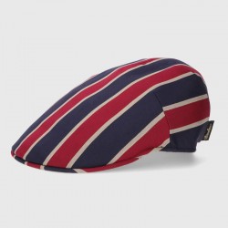 Borsalino-Parigi Duckbill Flat Cap with Regimental Stripe