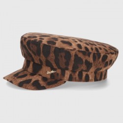 Borsalino-Brest Wool Sailor Cap in Leopard Print