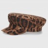 Borsalino-Brest Wool Sailor Cap in Leopard Print