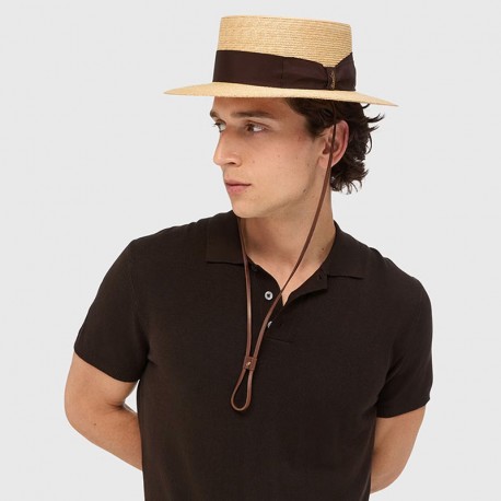 BORSALINO - Boater Braided Straw Medium Brim