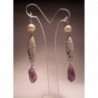 Silver earrings with amethyst, pearls and howlite