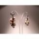 Earrings as "bunch" of pearls and garnet