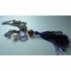 Long necklace with pearl, amethyst, agate, ametrine and tassel