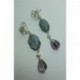 Silver earrings with fluorite, kyanite and pearls